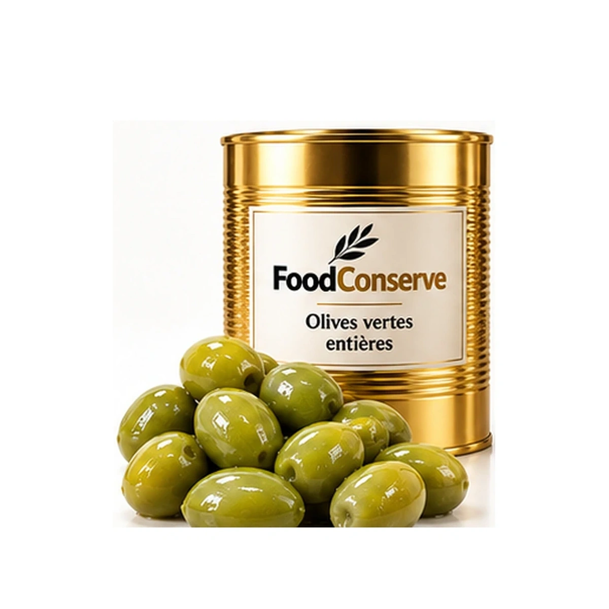 Boîte dorée FoodConserve : Olives vertes entières