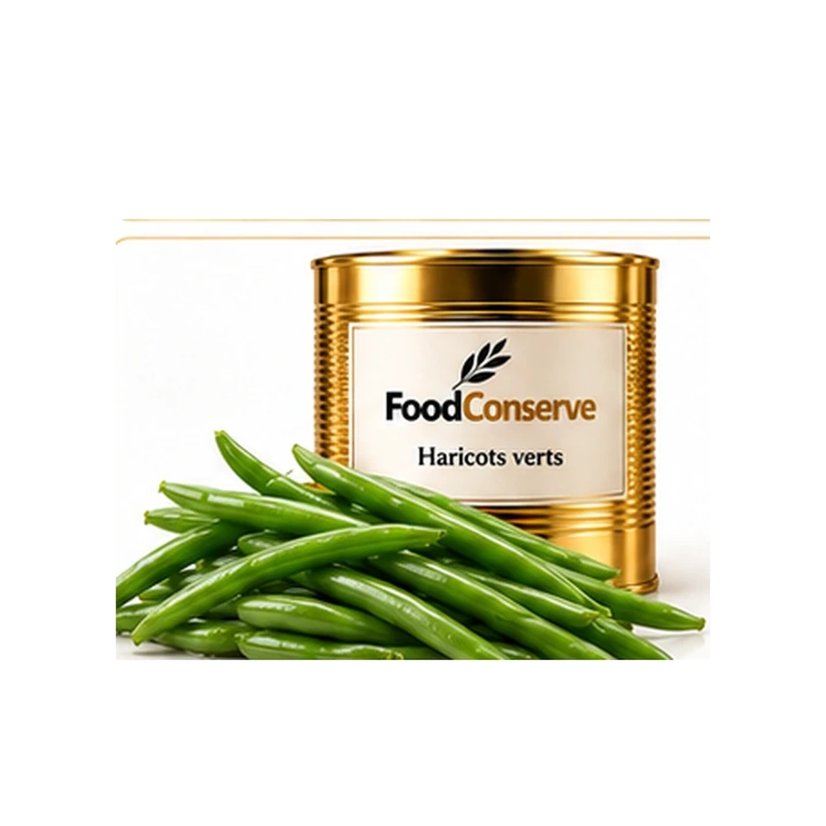 Boîte dorée FoodConserve : Haricots verts
