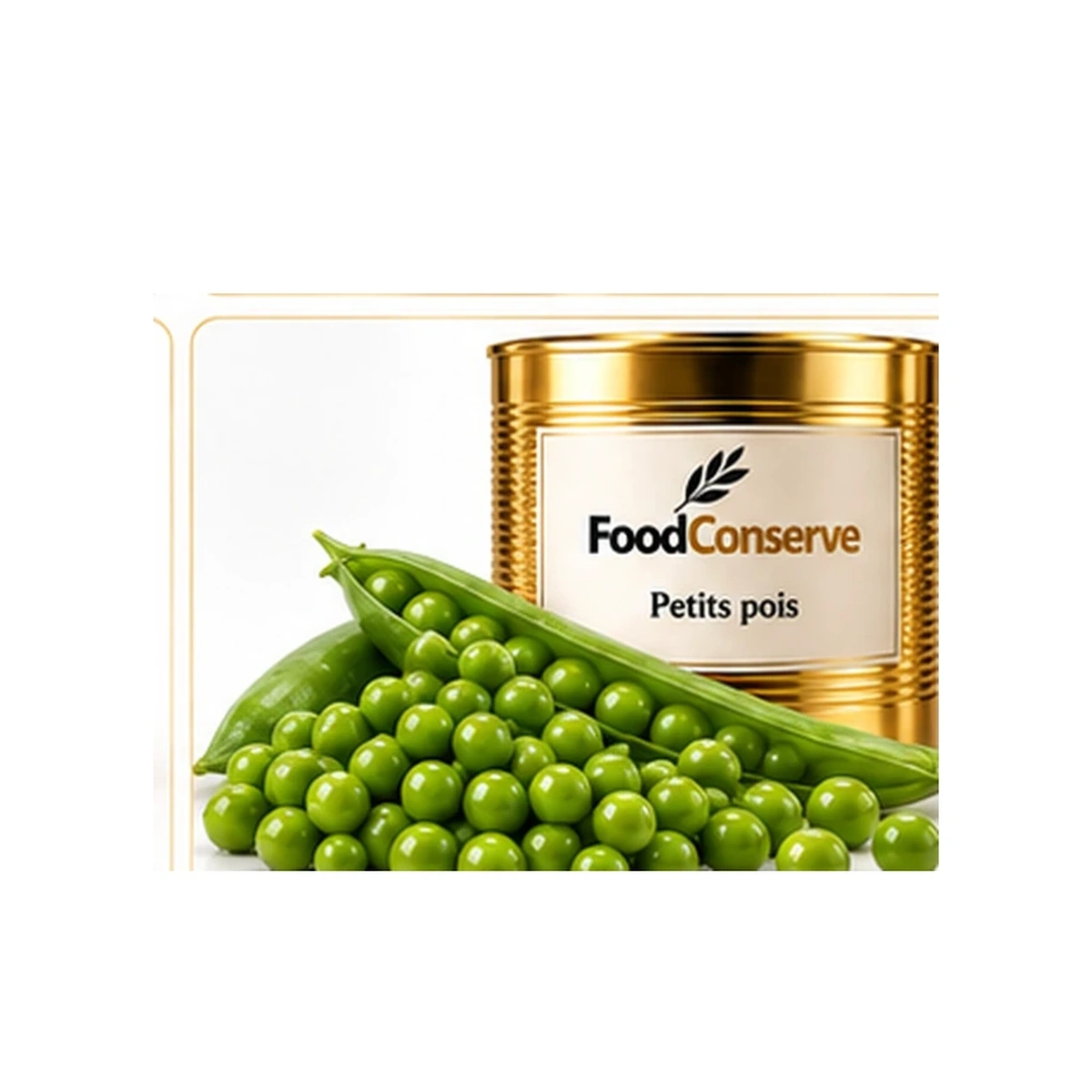 Boîte dorée FoodConserve : Petits pois