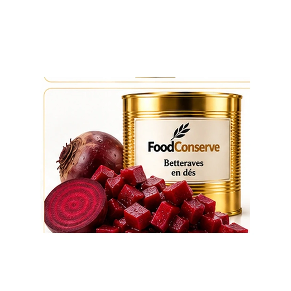 Boîte dorée FoodConserve : Betteraves en dés