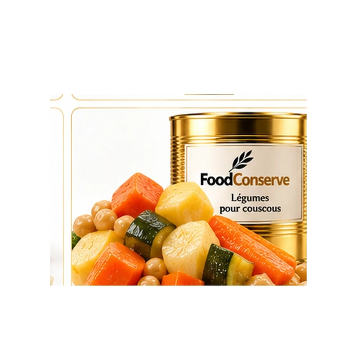 Boîte dorée FoodConserve : Légumes pour couscous