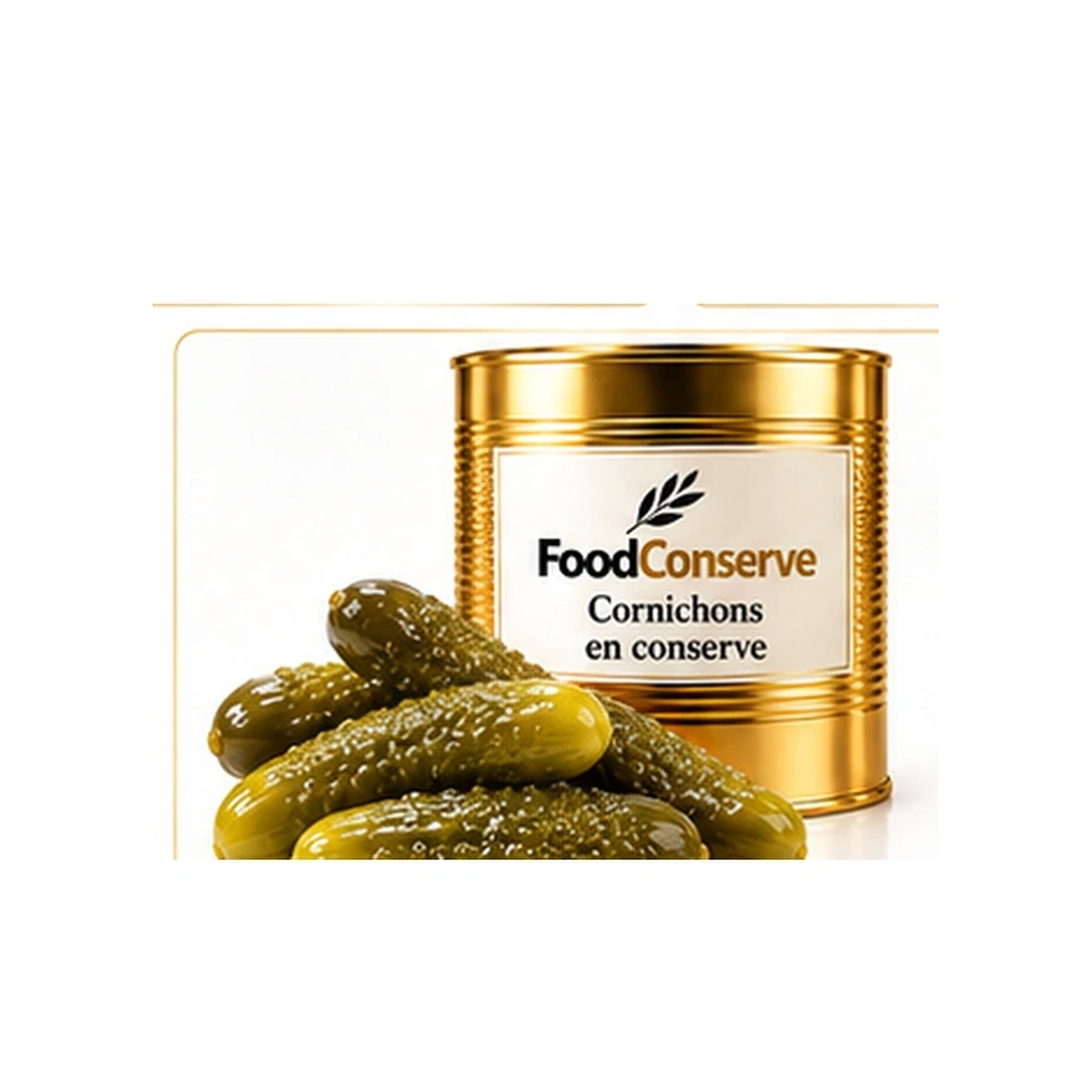 Boîte dorée FoodConserve : Cornichons en conserve