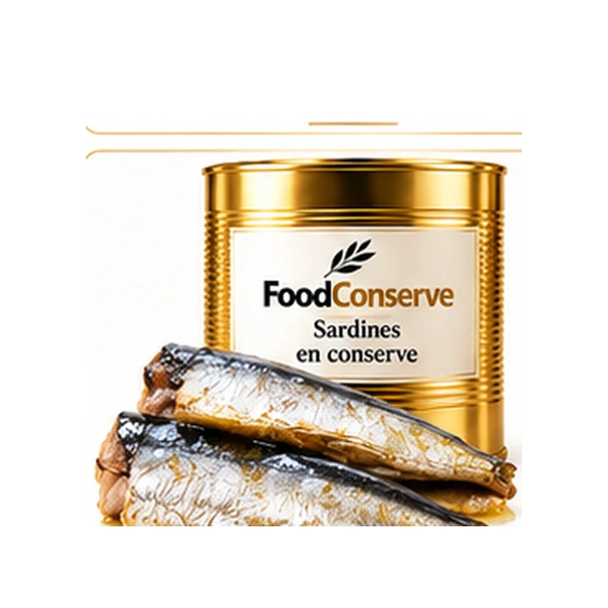 Boîte dorée FoodConserve : Sardines en conserve